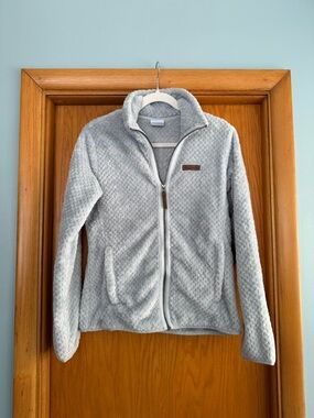 Columbia Light Gray Women's Full-Zip Teddy Fleece Jacket